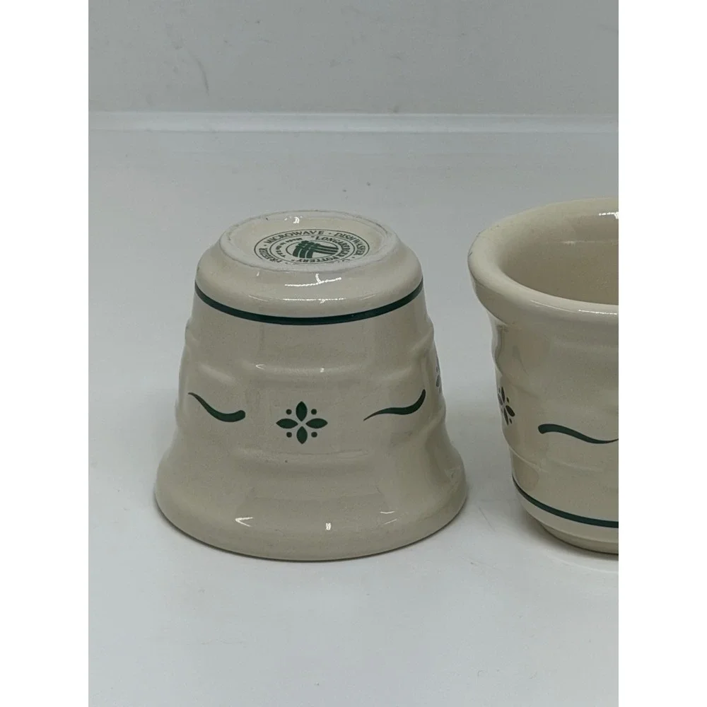 Longaberger Votive Candle Holder Green Woven Traditions Heritage‎ Pottery Set 2